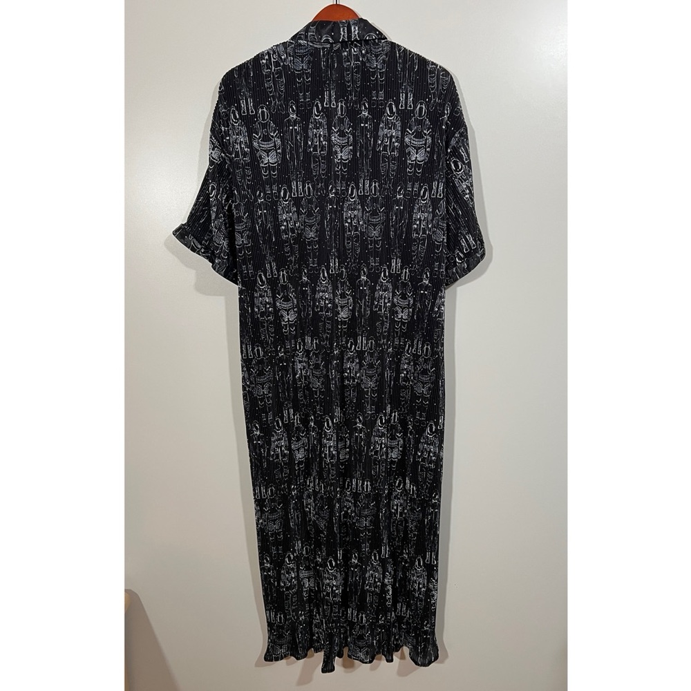 NWT Dressed in LALA Plisse Dress in Astronaut Black and White Size Large - Picture 4 of 9